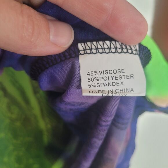 Creation Mixed Media Neon Tunic Top Women's Size Small Colorful Artsy Boho - Picture 9 of 12